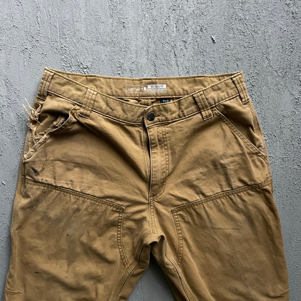 Carhartt Double Knee Work Pants Mens 34x32 Brown 2000s Relaxed Fit